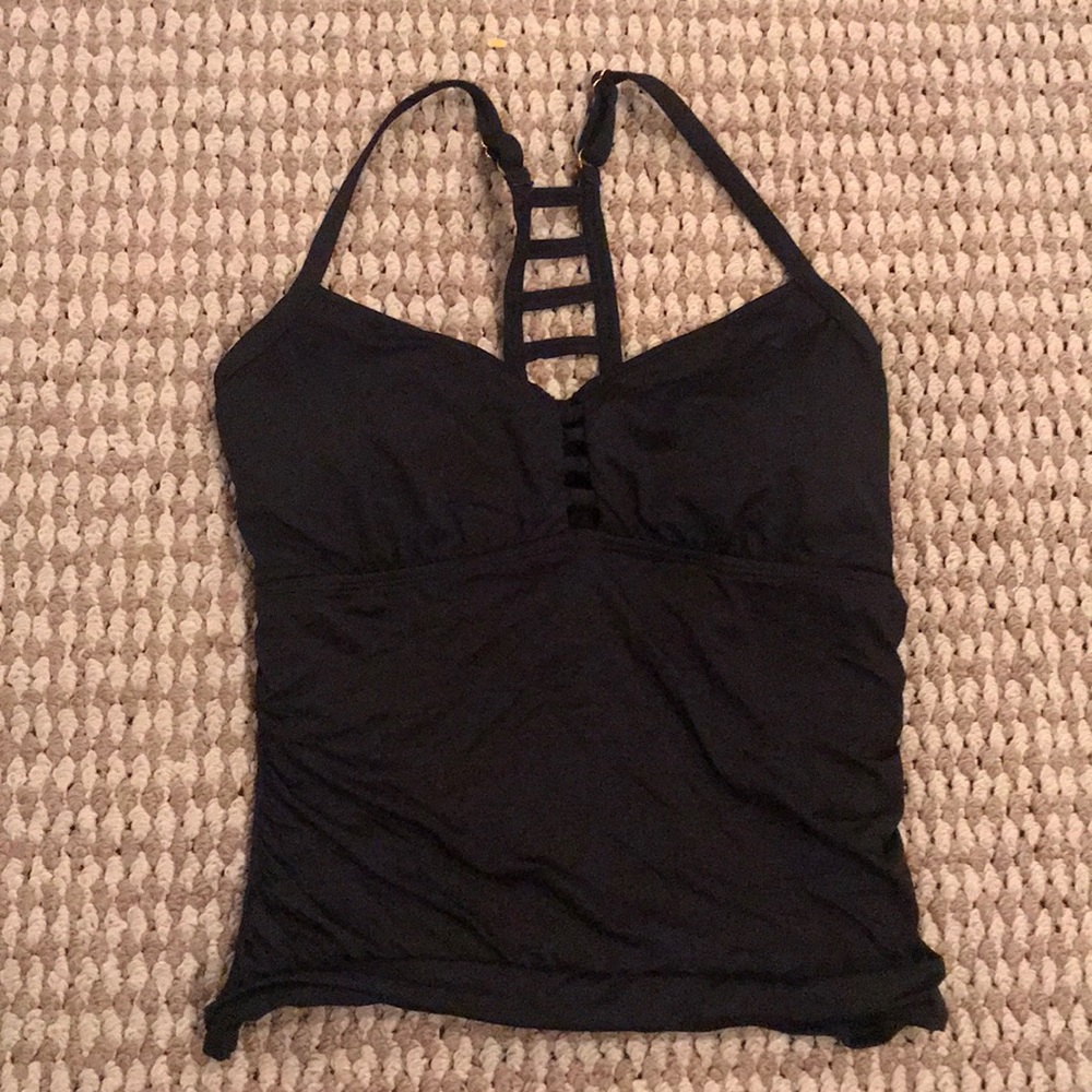 La Blanca Delux Swim top Sz 38 DD Black NWT